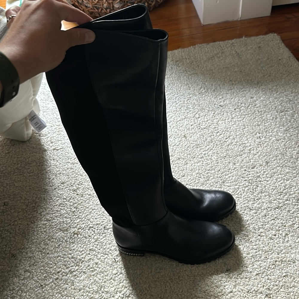 MK knee high black boots